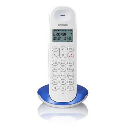 BRONDI LOTUS Telefono Cordless ECO DECT - DECT GAP Bianco/Blu