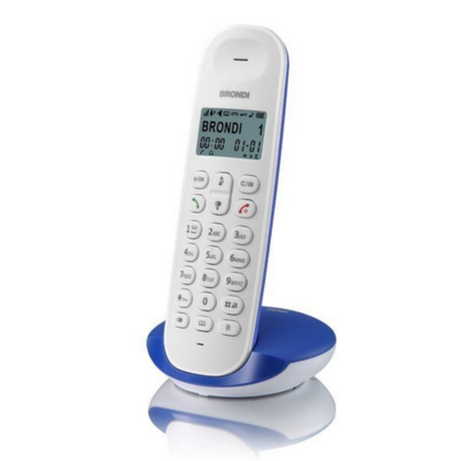 BRONDI LOTUS Telefono Cordless ECO DECT - DECT GAP Bianco/Blu