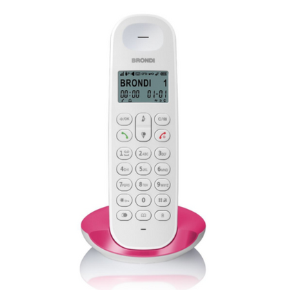 BRONDI LOTUS Telefono Cordless ECO DECT - DECT GAP B/Magenta