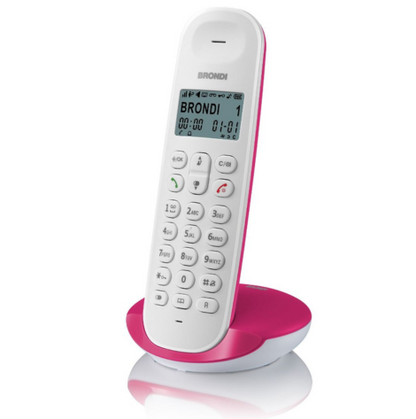 BRONDI LOTUS Telefono Cordless ECO DECT - DECT GAP B/Magenta